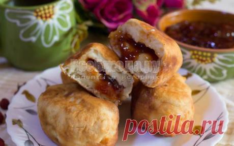 Пирожки с повидлом без дрожжей и яиц жареные на сковороде (тесто на кефире) - рецепт с пошаговыми фото | Все Блюда