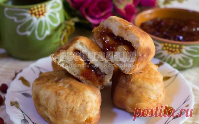 Пирожки с повидлом без дрожжей и яиц жареные на сковороде (тесто на кефире) - рецепт с пошаговыми фото | Все Блюда
