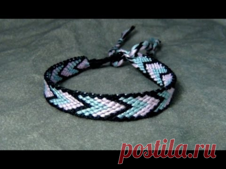 ► Friendship Bracelet Tutorial - Beginner - Bordered Chevron