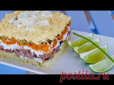 ПРАЗДНИЧНЫЕ САЛАТЫ! БЮДЖЕТНЫЙ ВАРИАНТ ОЧЕНЬ ВКУСНОГО САЛАТА. ПРОБУЙТЕ НОВЙ ВКУС УДОВОЛЬСТВИЯ.