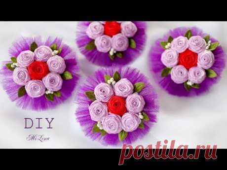 ЗАЖИМЫ С ЦВЕТАМИ, МК / DIY FLOWERS HAIR CLIP