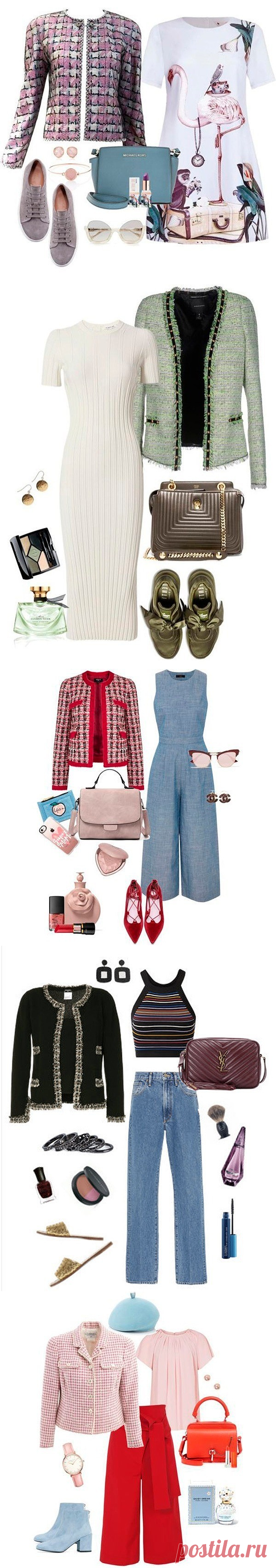 Как и с чем носить жакет Шанель: 7 потрясающих образов — BurdaStyle.ru
