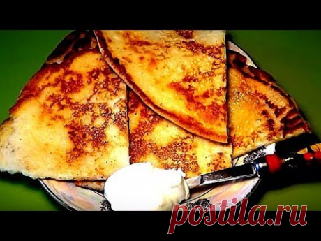 Рецепт вкусного завтрака. Лепешки с творогом. Готовить 7 минут.