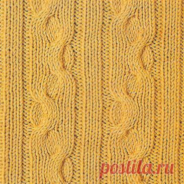 Узор № 14 - узорная полоска с косой. Схему вязания и условные обозначения вы сможете увидеть на сайте.