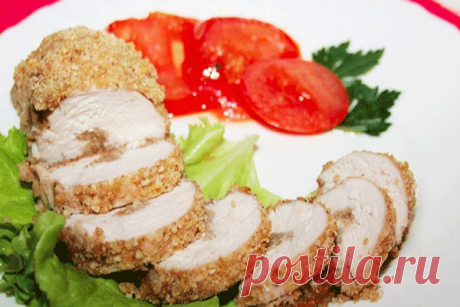 Куриные рулетики запеченные в кляре с арахисом — Мой садочек