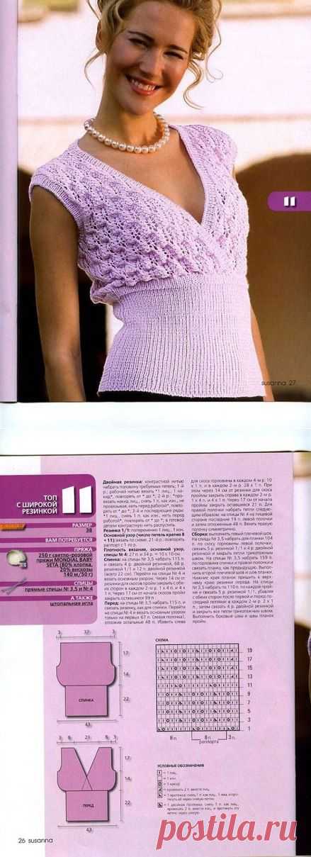 Топ с широкой резинкой спицами. Как связать топ спицами | Домоводство для всей семьи