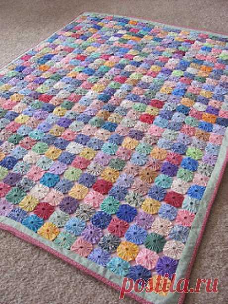 my yo-yo quilt | Flickr - Photo Sharing!