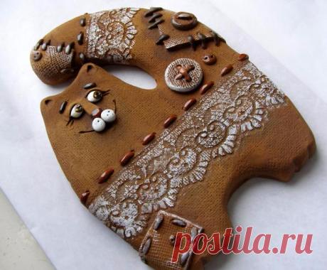 Для любителей котов и кошек. Керамический кот Прянечка