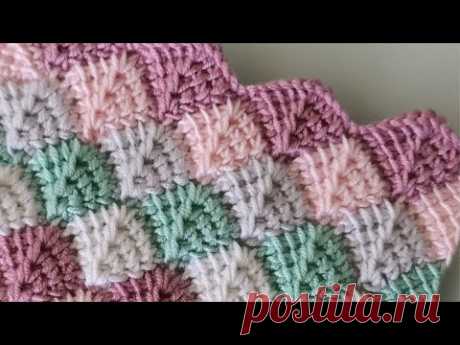 Super Easy Tunisian Knitting - Tunus işi örgü battaniye modeline bayılacaksınız