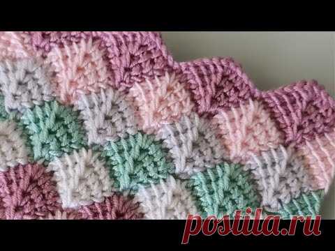 Super Easy Tunisian Knitting - Tunus işi örgü battaniye modeline bayılacaksınız