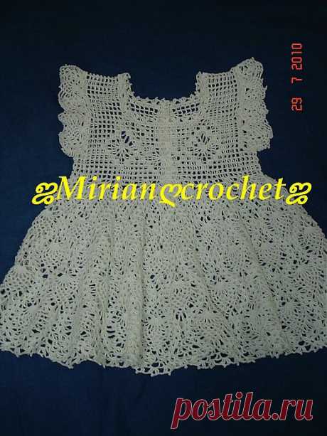 Как связать детское платье - схемы вязания крючком.