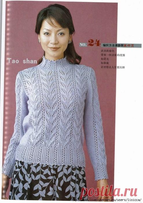 Пуловер спицами