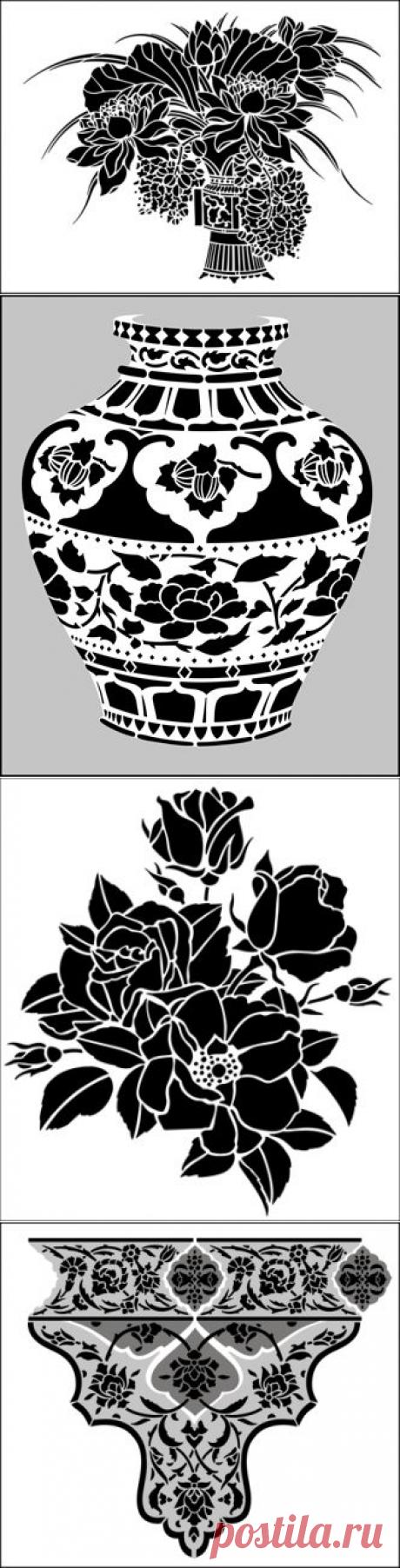 Цветочные трафареты. Огромное кол-во !!!