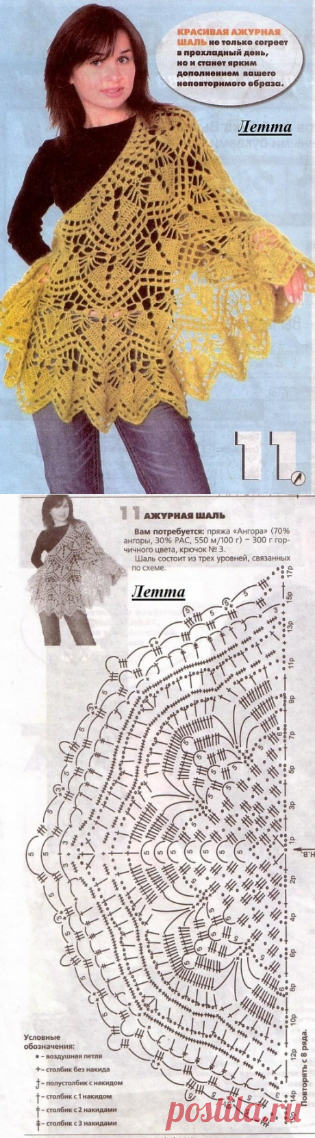 Красивая ажурная шаль