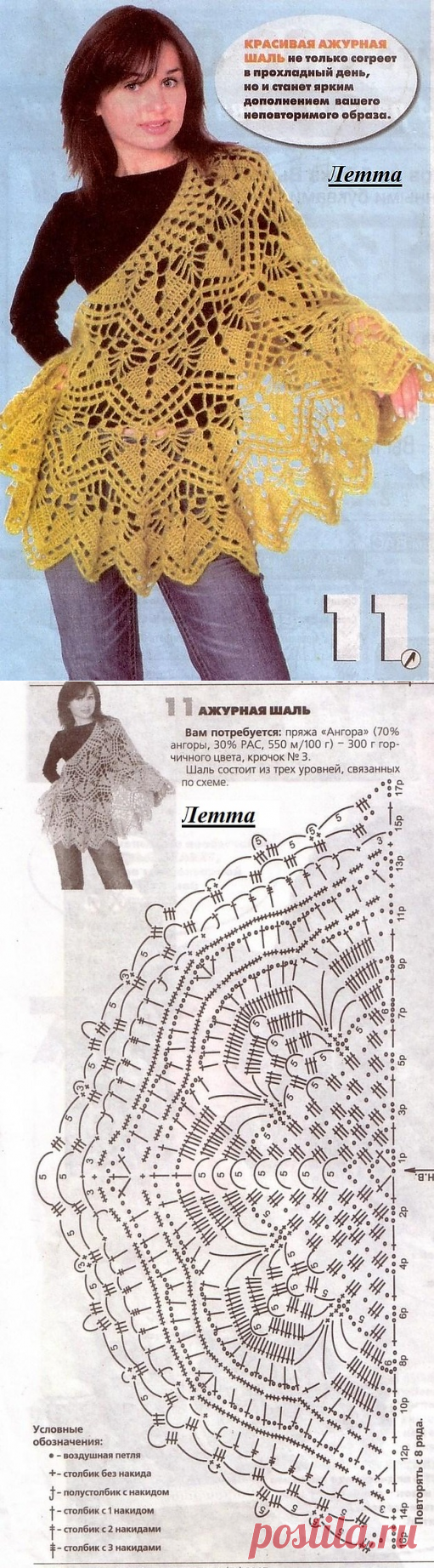 Красивая ажурная шаль