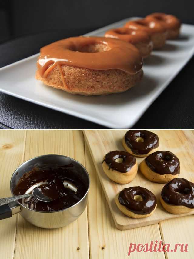 Печёные пончики глазированные