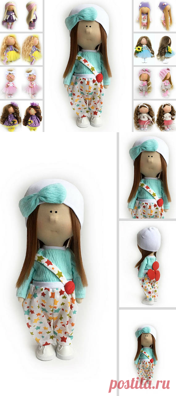 Cloth Rag Soft Doll Muñecas Green Textile Doll Bambole di