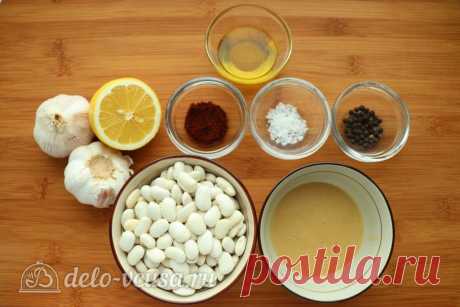 Хумус из фасоли с запеченным чесноком, пошаговый рецепт с фото