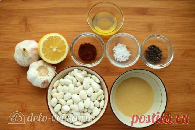 Хумус из фасоли с запеченным чесноком, пошаговый рецепт с фото
