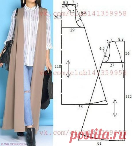 Моделирование удлиненного жилета — Сделай сам, идеи для творчества - DIY Ideas