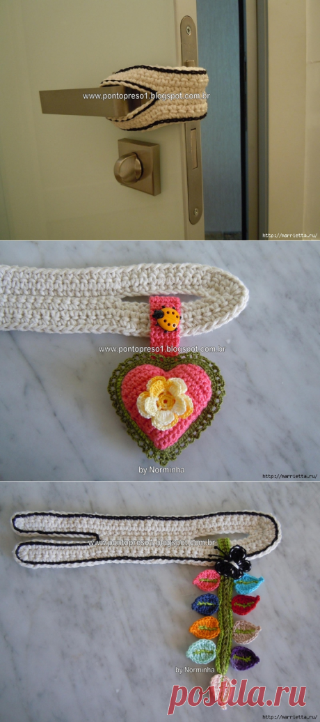 Защита двери от сквозняков крючком) Одежка для ручки