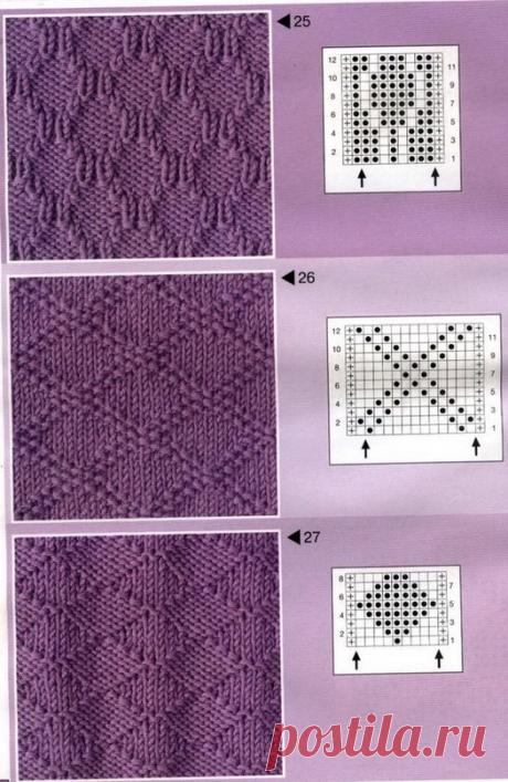 Узоры из лицевых и изнаночных петель — Сделай сам, идеи для творчества - DIY Ideas