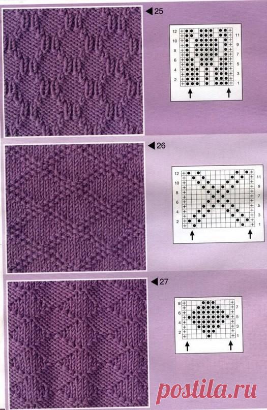 Узоры из лицевых и изнаночных петель — Сделай сам, идеи для творчества - DIY Ideas