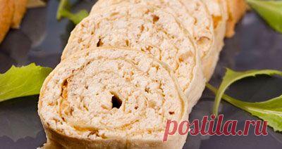 Рулет с пикантной творожной начинкой. - Рецепты - Доставка пиццы, обедов, , питьевой воды домой и в офис, банкет, кейтеринг, организация мероприятий в Петербурге