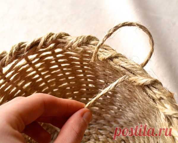 КОРЗИНА ИЗ ТОЛСТОГО ШПАГАТА СВОИМИ РУКАМИ