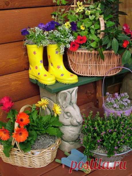 Контейнерный сад: цветы для сада в контейнерах, идеи посадки растений в цветочные конвейеры