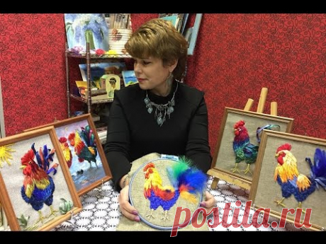 ПЕТУХ -- ШКОЛА ВЫШИВКИ ЛЕНТАМИ  Татьяны Шелиповой / How to Make  Cock