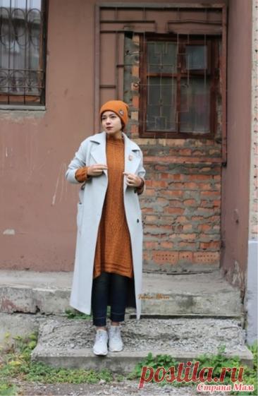 DRESS CROCHET WITH A VERTICAL PATTERN OF RHOMBUS HOOK