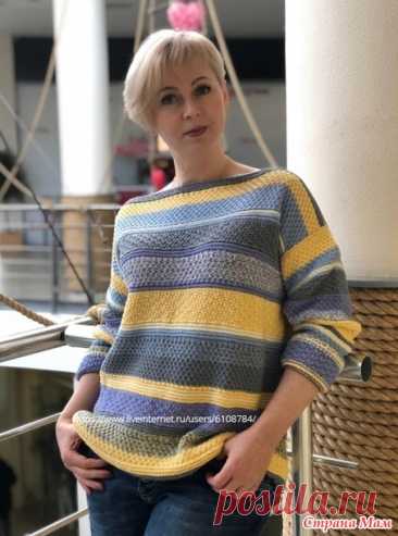 Джемпер Джинсовыи Деним. (два варианта). Спицы. - ВЯЗАНАЯ МОДА+ ДЛЯ НЕМОДЕЛЬНЫХ ДАМ - Страна Мам
