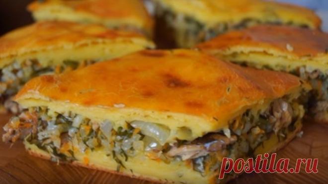 Безумно Вкусный Заливной ПИРОГ к Ужину. Рецепт теста на сметане!