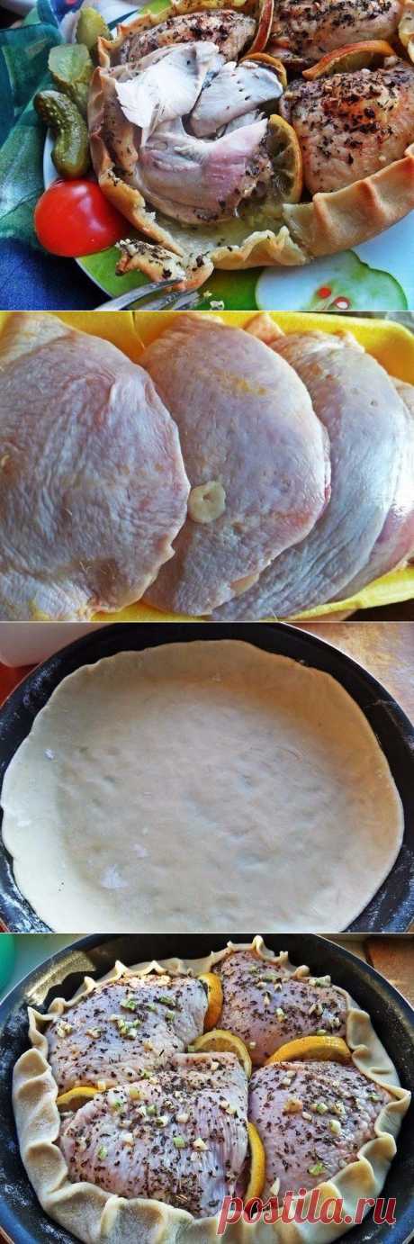 Курица, запечённая в съедобной тарелке