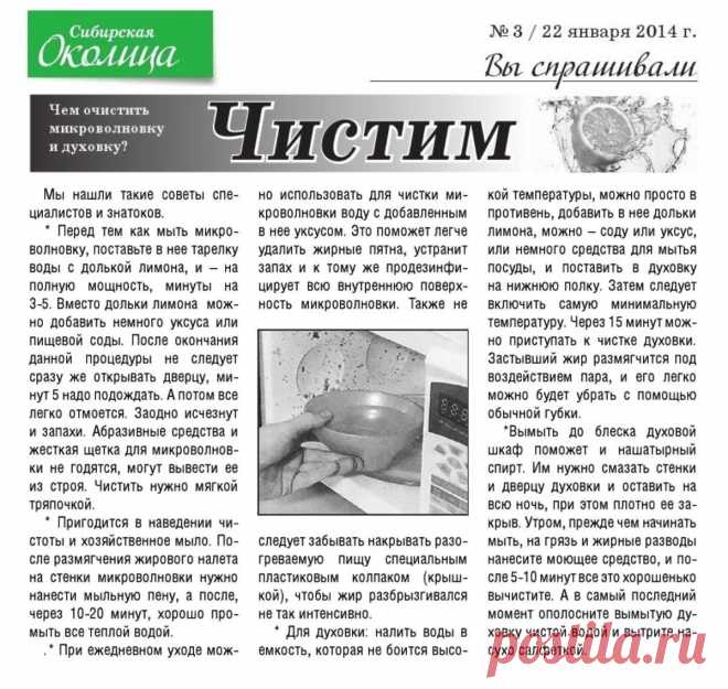 Чистим микроволновку и духовку