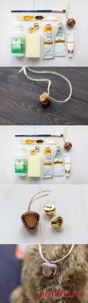 Стильный бубенчик для мишки: имитация под ржавчину с помощью масляных красок - Ярмарка Мастеров - ручная работа, handmade