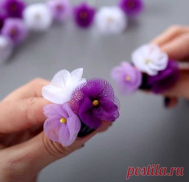 Из фатина: цветы | Креаликум