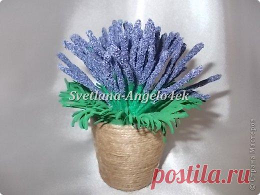 Букетик лаванды из манной крупы