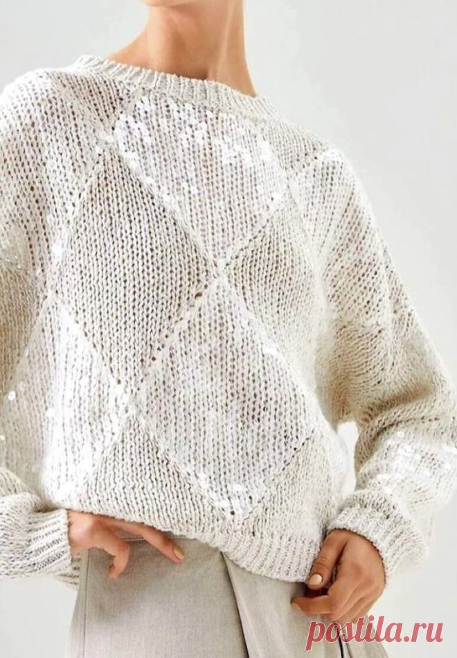 Изящные джемперы молочного цвета. Идеи и схемы. | Вяжем вместе - вяжем стильно. | Дзен