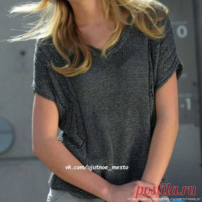 Топ с ажурными боковыми частями. Спицами. / Обсуждение на LiveInternet - Российский Сервис Онлайн-Дневников