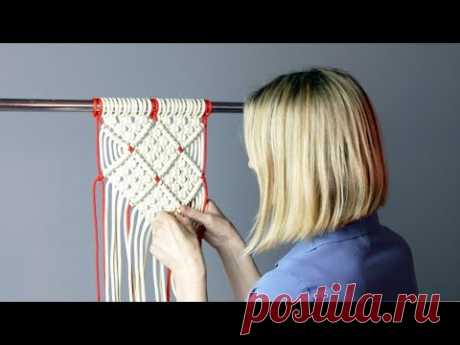 DIY Macramé Diamond Mesh Pattern for Wall Hanging | Home Decor