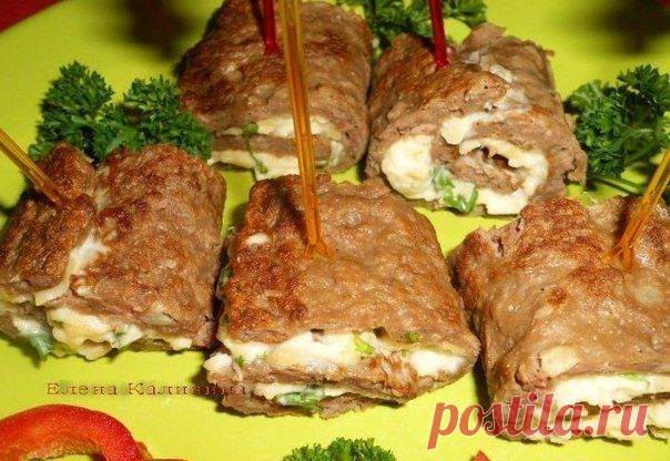 Печеночные рулетики.