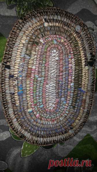 Вязаный коврик из старых детских колготок | Шкатулка рукоделия | Яндекс Дзен