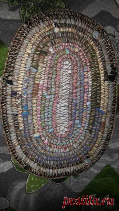 Вязаный коврик из старых детских колготок | Шкатулка рукоделия | Яндекс Дзен