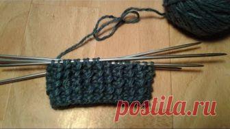Объемная резинка спицами по кругу. Вяжем спицами.