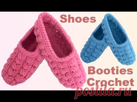 Zapatos tamaño adulto fáciles tejidos a crochet paso a paso