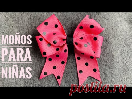 Como Hacer un moño fácil con molde /lazos para niñas