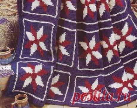 Плед с геометрическими цветами | Искусница