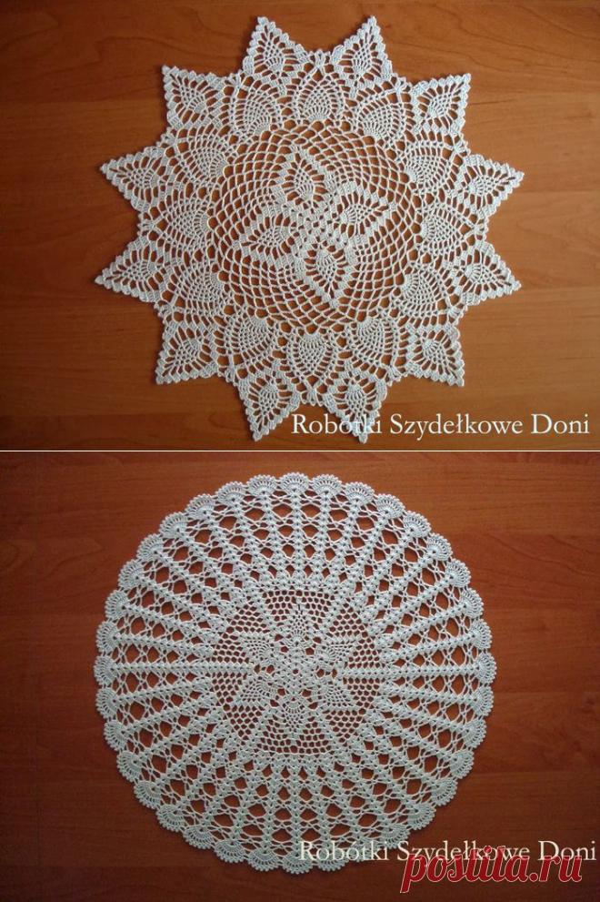 Вязание крючком. Две круглые салфетки. Схемы.